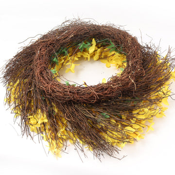 Artificial  Forsythia Wreath-22" Forsythia Wreath ArtificialFlowers